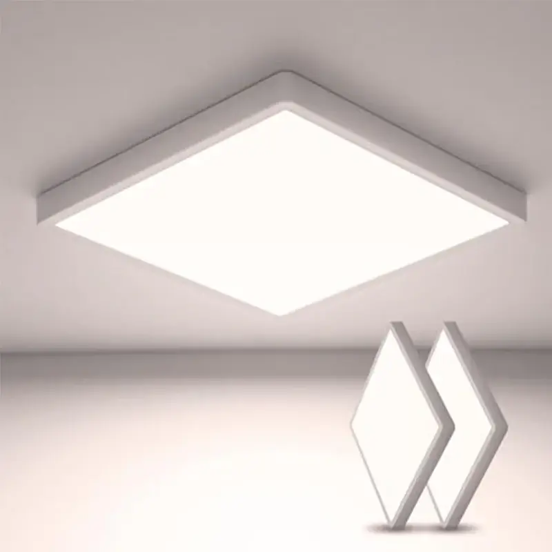 2pcs Plafonnier LED Ultra-Fin Carré 30 cm x 2.5 cm, Blanc, 24W, Lumière Neutre 5000K, Convient pour le Salon, la Chambre, la Cuisine, le Couloir Offre Spéciale