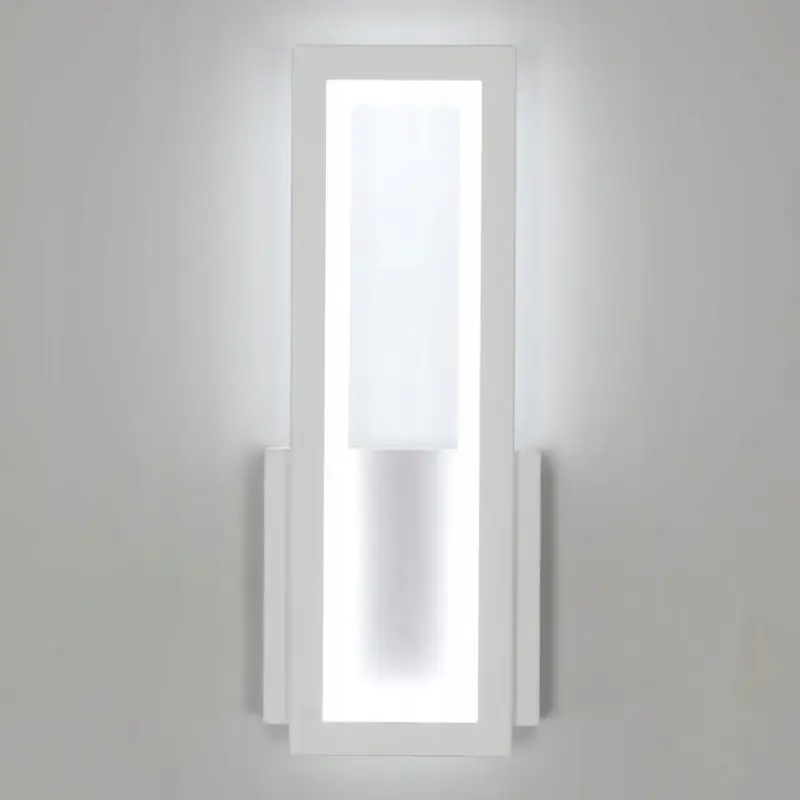 Prix Réduit Applique Murale LED, Blanc Rectangulaire, 12W 6500K Lumière Blanche Froide, en Acrylique, 32*12CM