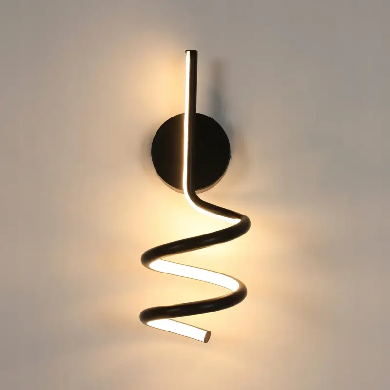 Marque Applique Murale LED Moderne, Noir, 14W 3000K Lumière Blanche Chaude, en Aluminium, pour Chambre Salon