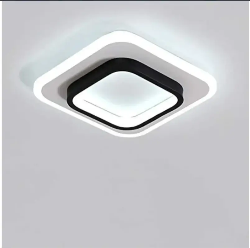 Plafonnier LED, Carré Noir + Blanc, 40W 6500K Lumière Blanche Froide, 40*40*5CM, pour Allée de Couloir Expédié Aujourd'hui