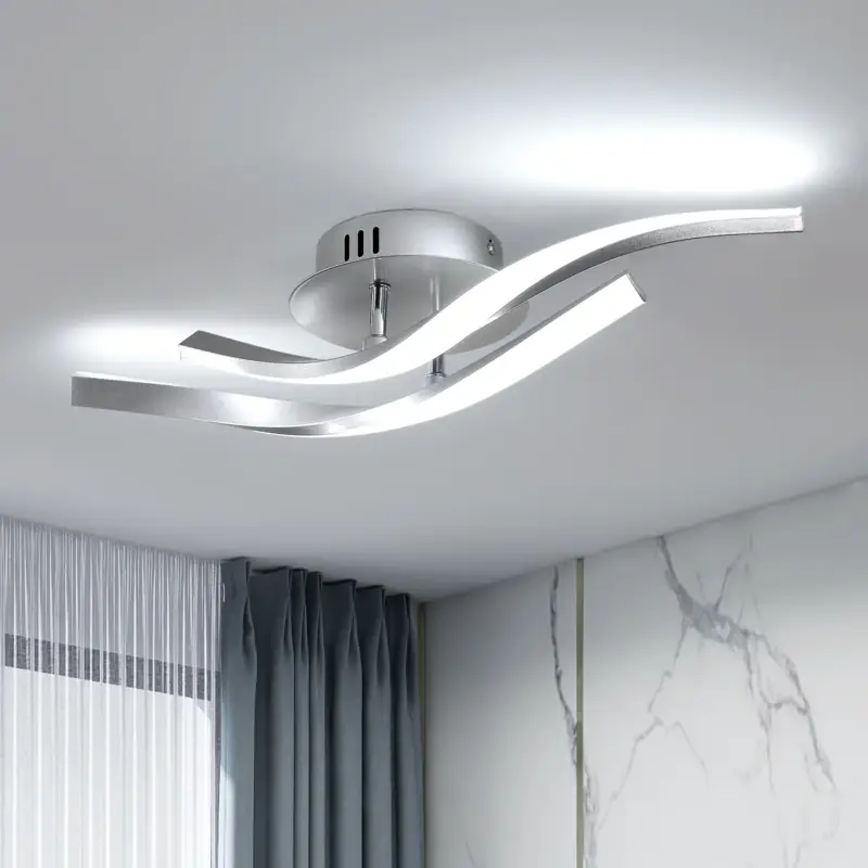 Petit Prix Applique murale LED en aluminium, lumière blanche 6500K,52x14x10 cm, 220V, argentée