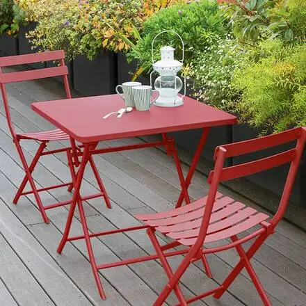 Acheter En Ligne Table de jardin pliante carrée GREENSBORO Groseille