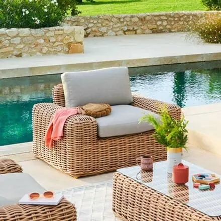 Jusqu'à Épuisement Des Stocks Fauteuil de salon de jardin SAVINIA Tahini