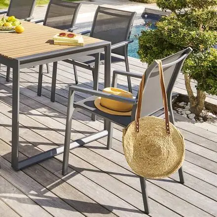Fauteuil de jardin empilable ESSENTIA Anthracite / Graphite Prix Cassé