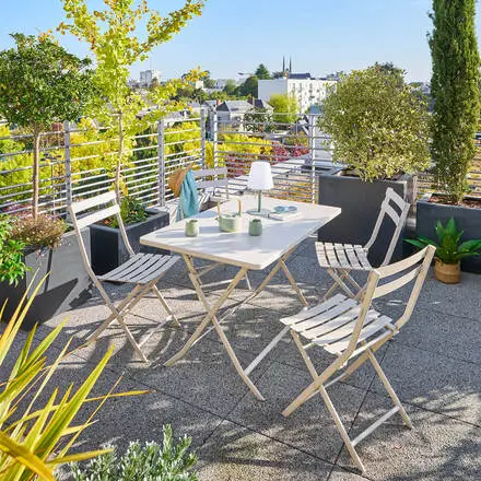 Table de jardin pliante rectangulaire GREENSBORO Argile Offre Exclusive