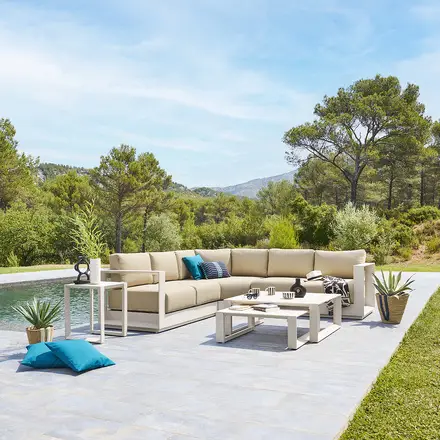Salon d'angle de jardin ALLURE Avoine Nouveauté