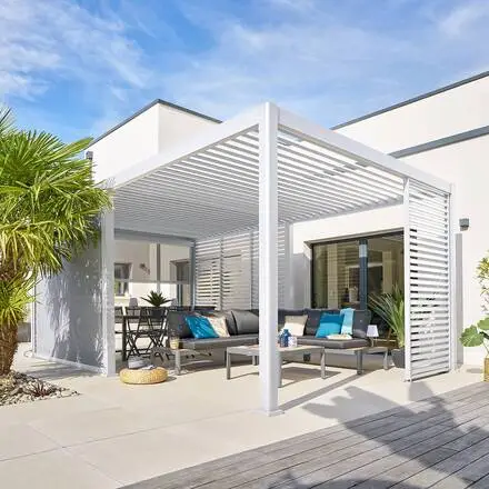 Pergola bioclimatique électrique EVORA Blanc Meilleur Prix