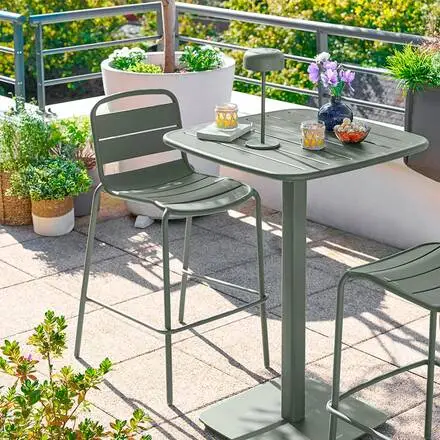 Chaise haute de jardin ALEGORIA Vert laurier Nouvel Arrivage