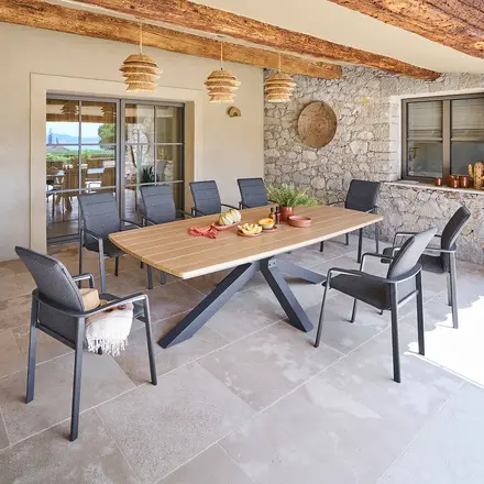 Ensemble table de jardin ORACLION + 10 fauteuils DIESE Graphite Remise