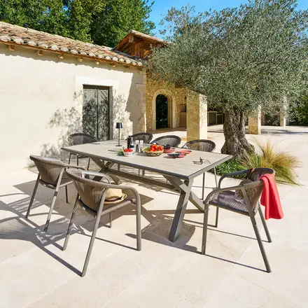 Table de jardin AXIOME Vanille & Marron Affaire À Saisir