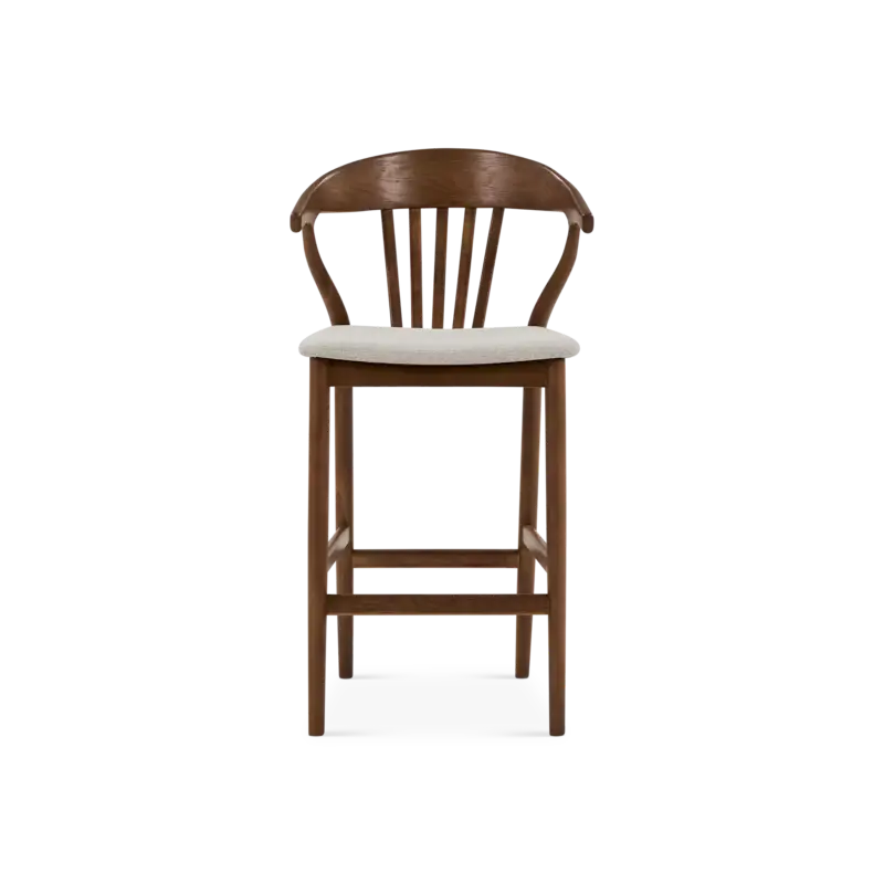 Nordic - Tabouret en chêne et tissu naturel Paiement Sécurisé