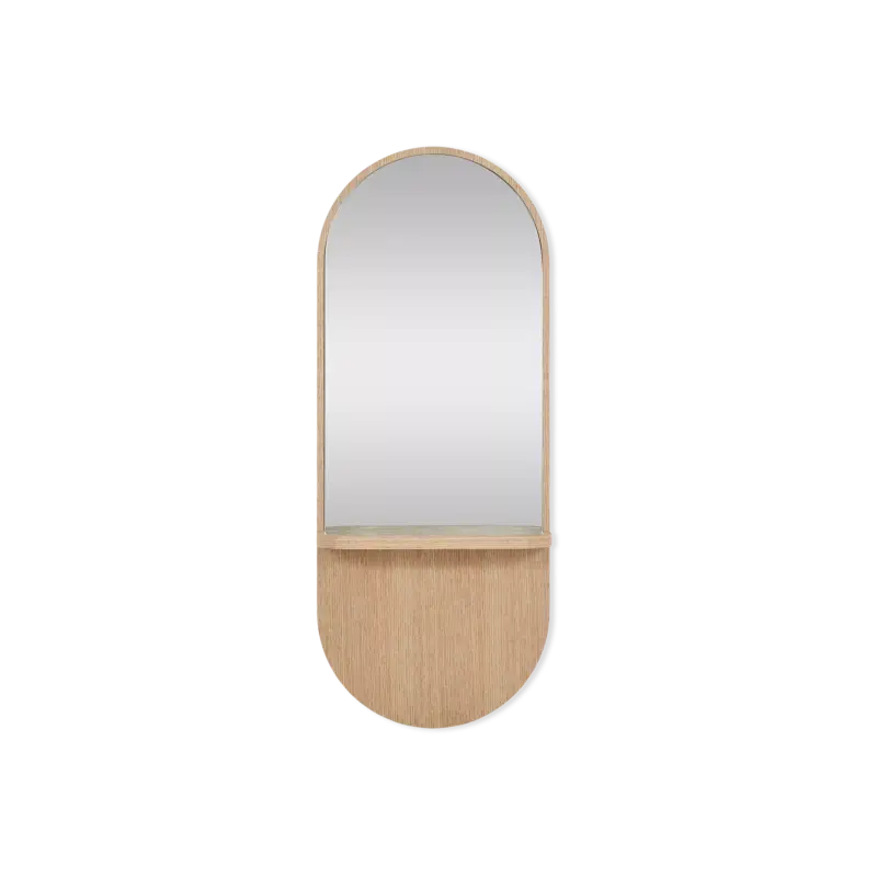 Robin - Grand miroir en bois et travertin Jusqu'à Épuisement Des Stocks
