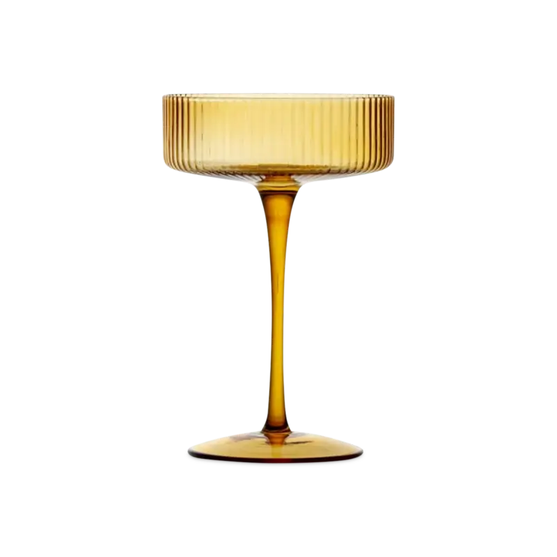 Livraison Express Ribbed - verre nervuré en cristal couleur ambre