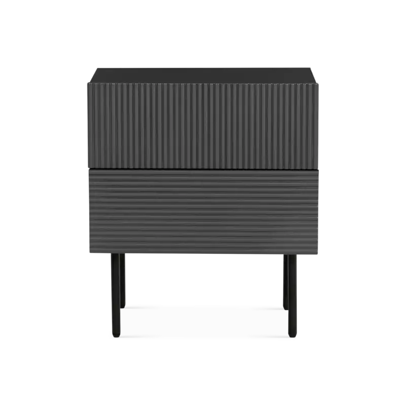 Cannelle - Table de chevet en bois avec 2 tiroirs Offre Exclusive