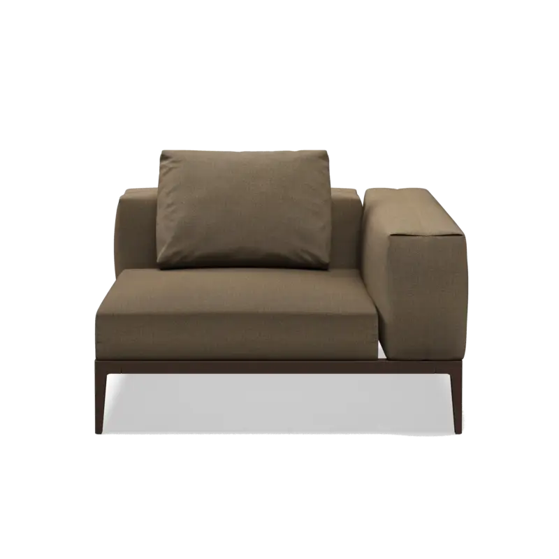 Grid - Fauteuil en coin modulable extérieur en tissu par Gloster Achat Immédiat