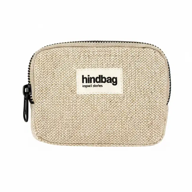 Porte-monnaie coton bio et toile de jute naturelle Lili Hindbag Jusqu'à Épuisement Des Stocks