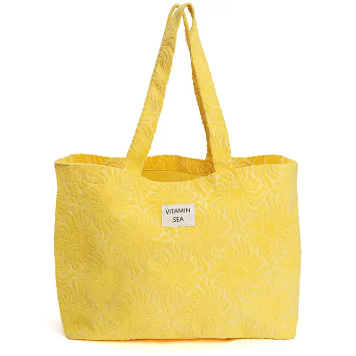 Seulement Aujourd'hui Grand sac cabas de plage coton et polyester jaune