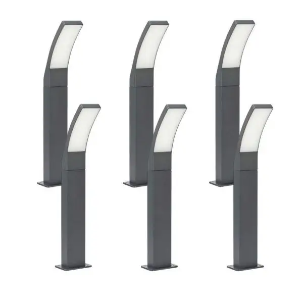 Livraison Express Lot de 6 Bornes de jardin THALI 12W 1260 lumens IP44 H60cm