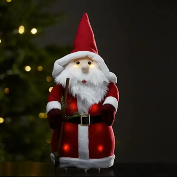 Père Noël décoratif lumineux de 38 cm à piles Must-Have