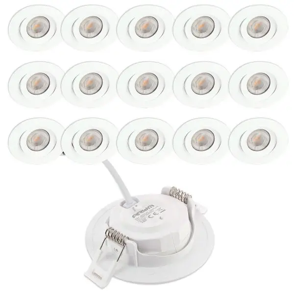 15 Spots Encastrables LED ASTURIE Orientable 7W Eq. 75W Promotion